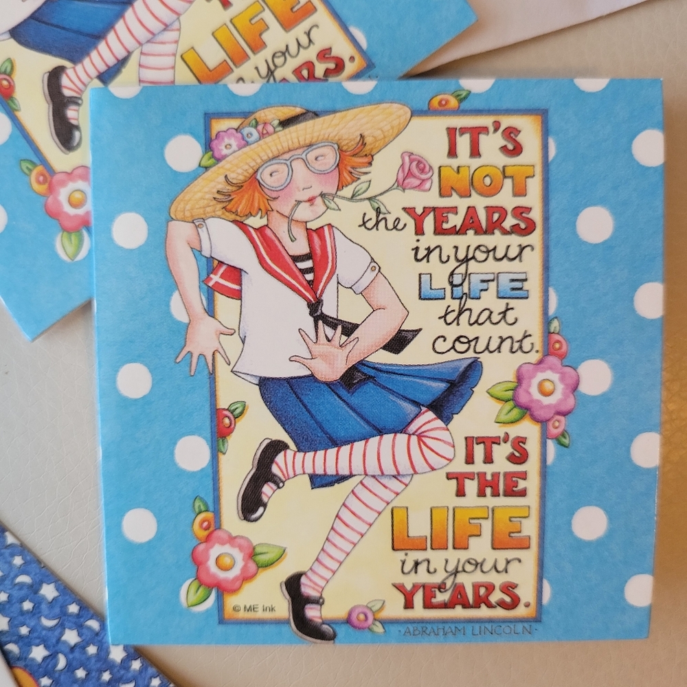 Mary Engelbreit Notecards (6) ~ Cute & Whimsical ~ Peace & Abe Lincoln Quote